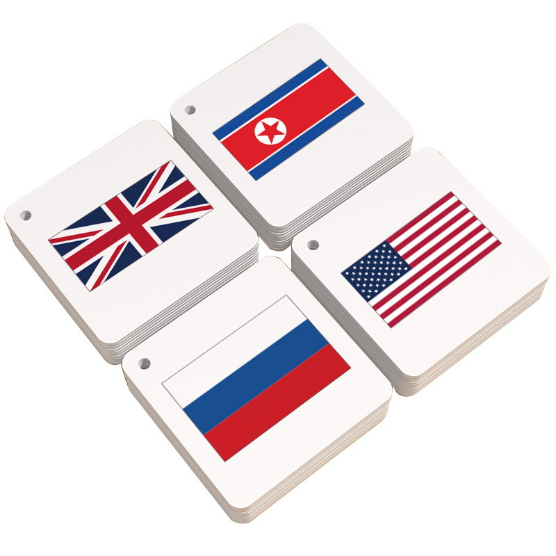国旗认知卡儿童认识世界各国国家看图启蒙幼儿早教卡片宝宝撕不烂