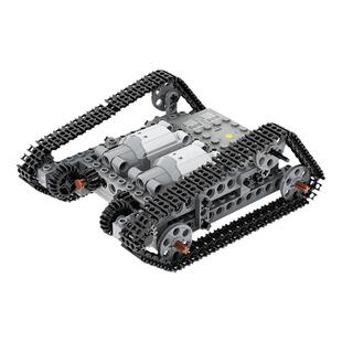 编程遥控机器人积木小颗粒坦克履带车MOC科技件拼装模型车男孩玩