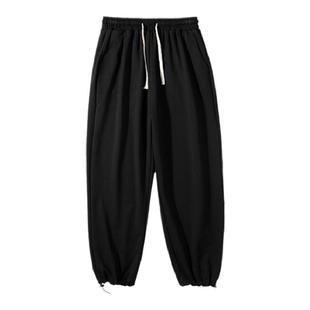 悟空有货春季简约抽绳束脚卫裤男潮牌街头宽松阔腿休闲百搭运动裤