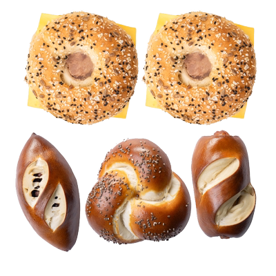 德芮培根芝士贝果三明治早餐面包
