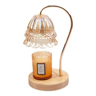 香薰融蜡灯玻璃无火香氛蜡烛卧室床头柜书桌轻奢装饰台灯礼物跨境