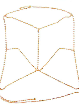 欧美复古bikini比基尼闪亮胸链女火辣性感锁骨链网红辣妹项链女