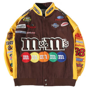 杜戴克2022新款欧美潮牌古着工装bf刺绣棒球服m豆宽松外套女