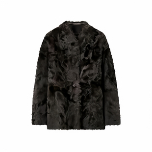 小湖羊皮毛一体女款2025冬季新款立领宽松双面卷毛羊皮草毛毛外套