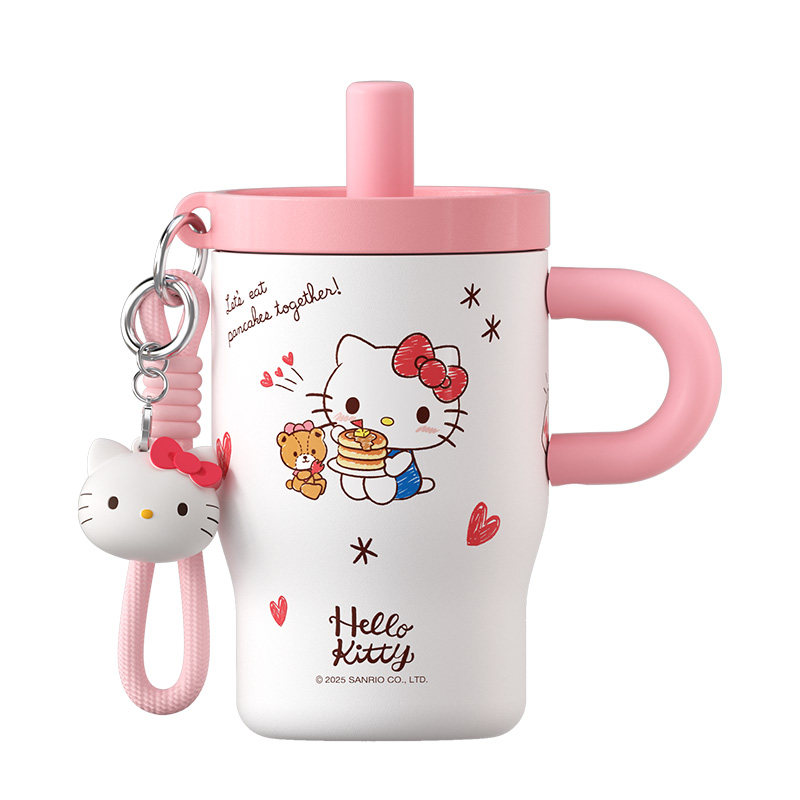 hellokitty保温杯女生高颜值带吸管水杯便携新款可爱马克杯子礼物