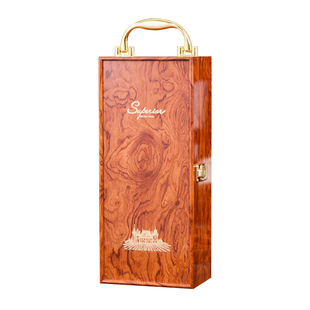 红酒包装盒礼盒钢琴烤漆高档仿红木盒子单双支葡萄酒油漆盒白酒箱