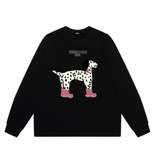 WE11DONE CDG小众潮牌斑点狗狗印花宽松百搭纯棉打底衫长袖t恤潮