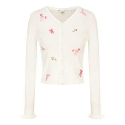 tanni浪漫精致轻薄打底V领针织衫