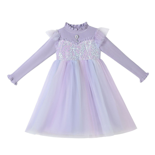 女童连衣裙2025新款儿童洋气艾莎公主裙女孩生日礼服裙网纱裙子