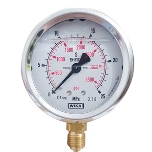 25MPA德国Wika威卡压力表油压表63mm G1/4螺纹海天配件213.53.63