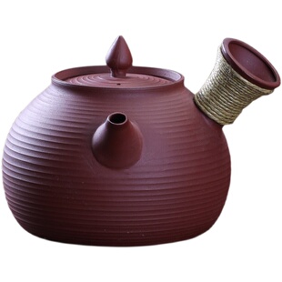 潮州传统砂铫红泥侧把壶烧水壶炭炉电陶炉煮茶壶套装玉书煨薄锅仔