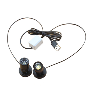 led小射灯移动电源5Vusb接口灯柜台手办模型1W彩色展示中性聚光灯