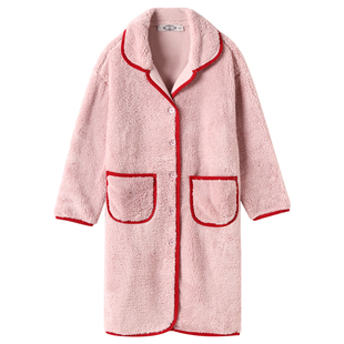 【断码清仓】美标秋冬睡袍女纯色舒棉绒睡衣加厚家居服珊瑚绒浴袍