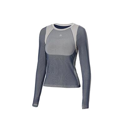 JSC无缝长袖健身服仿牛仔自在杯