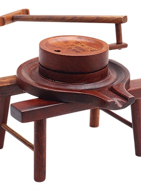 缅甸摆件民俗黑檀木风车微缩模型