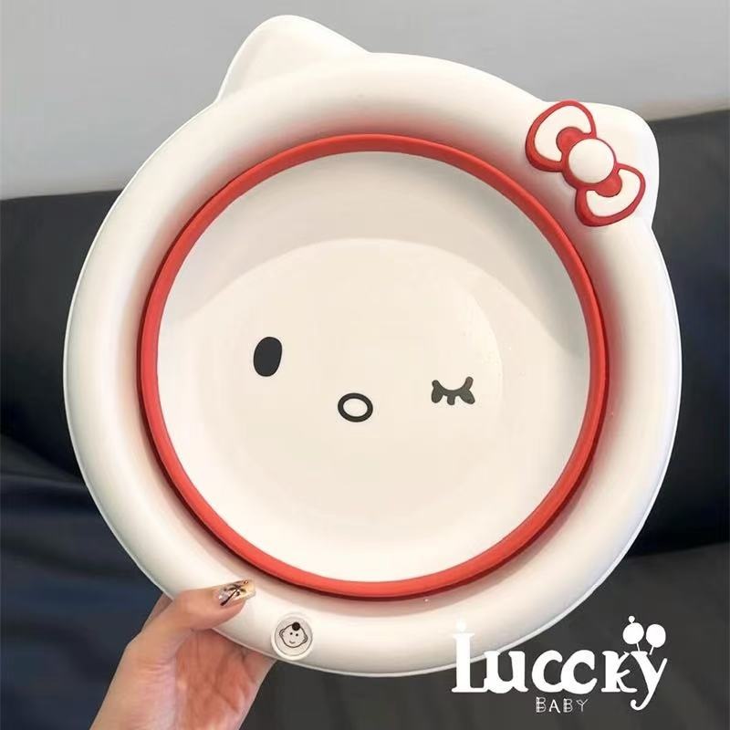 hellokitty折叠盆洗脸盆便携式洗内裤衣服卫生间家用学生宿舍可爱