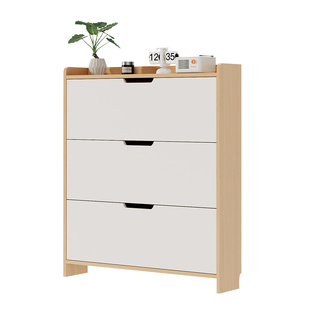 实木超薄翻斗鞋柜家用门口2025新款楼道入户大容量玄关柜小窄鞋架