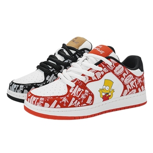 辛普森一家板鞋男女同款春季小白运动休闲情侣卡通潮流鸳鸯面包鞋