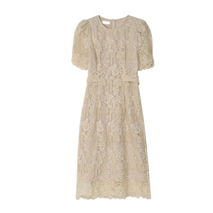 大码胖mm法式高级感系带收腰白色蕾丝连衣裙女夏显瘦中长款仙女裙