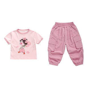 女童夏季套装2026新款薄款洋气儿童夏装短袖两件套女宝宝夏天衣服