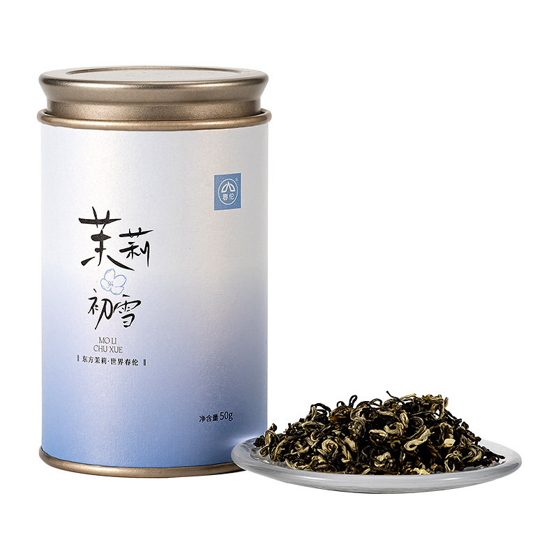 春伦初雪茉莉花茶绿茶特级浓香型茶叶下午茶便携小罐装花草茶50g