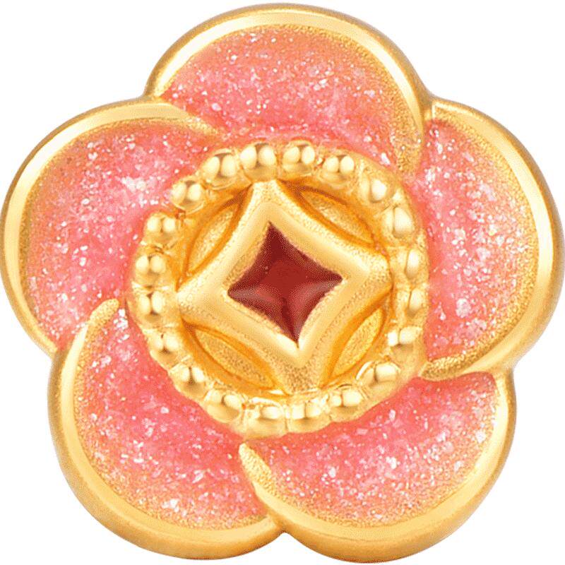 明牌珠宝硬金福字花朵手串