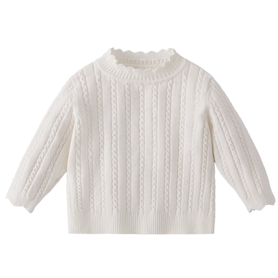 女童毛衣深秋宝宝冬装上衣小童打底衫女孩新款红色儿童针织衫秋冬