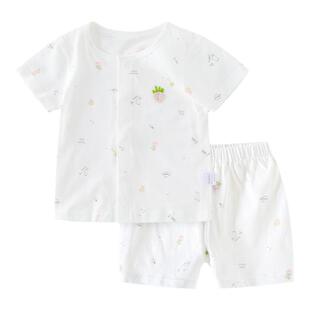 婴幼儿夏季短袖睡衣宝宝空调服套装纯棉男女孩薄款家居服小童开衫