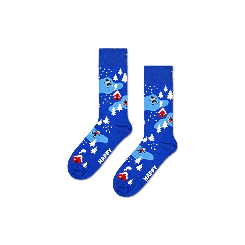【新品】Happy Socks袜子男女款袜夏季款多巴胺圣诞雪人袜中筒袜