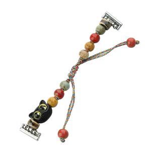 xit适用于华为gt6表带gt5女watch4手表gt4pro智能女士款抽绳gt2e新春夏41高级陶瓷黑色小猫荣耀magic编织4pro