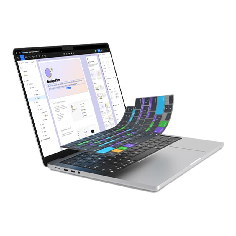 JCPal本朴笔记本键盘膜2024新款15英寸适用于苹果macbookAir14/16寸M3保护膜Air13M2硅胶OS快捷功能键膜超薄