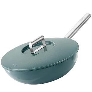 德世朗纯钛炒锅无涂层钛锅家用不粘锅电磁炉燃气灶通用健康炒菜锅