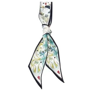 d家绑包手柄丝巾高端真丝千鸟格老花塔罗牌猫18姆米细窄长条飘带