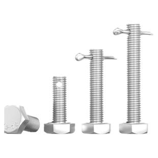 M6-M16 304不锈钢尾部带孔外六角螺丝GB31.1螺杆带孔杆身打孔螺栓