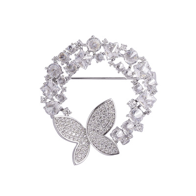 【满钻花环蝴蝶】法式浪漫胸针