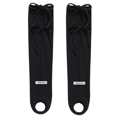 现货/CRANK 24秋季绑带蝴蝶结设计感镂空短中筒小腿袜子韩国代购