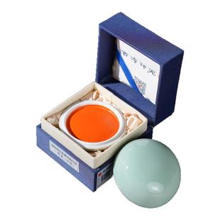 【西泠印泥】西泠印社观乐朱砂朱磦黄磦印泥书画印章篆刻初学者专用印泥印尼30/60/150g古法手工锦盒装送礼