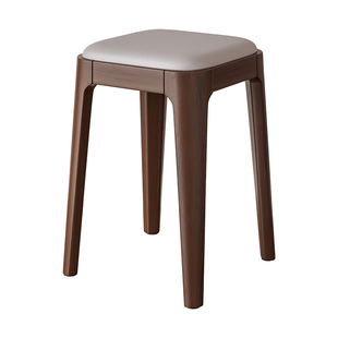 实木凳子家用可叠放软包板凳客厅木头矮凳简约现代小方凳餐桌椅子