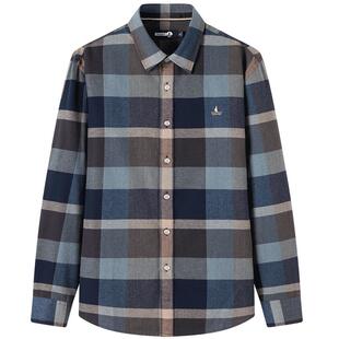 [磨毛]Navigare意大利小帆船复古格纹长袖衬衫男秋冬新款休闲衬衣