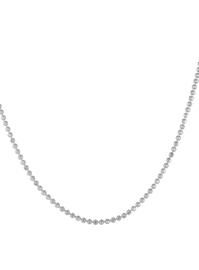 AHCHOO 静奢风S925纯银镭射圆球项链玉石吊坠配链素链锁骨链颈链