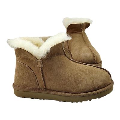 雪地靴低帮浅口纯羊毛保暖面包鞋