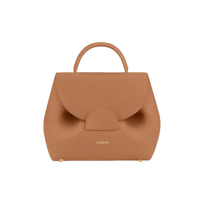 浅棕色荔枝牛皮手提斜挎包Polene