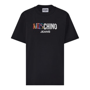 Moschino Jeans  女士logo印花棉质T恤圆领上衣
