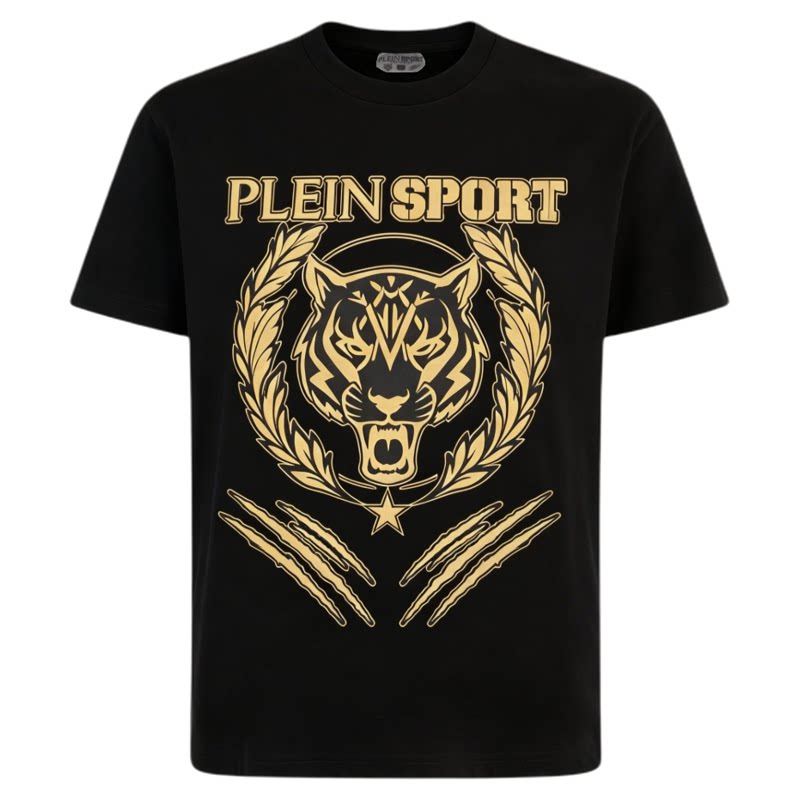 PHILIPP PLEIN 夏季男士休闲圆领短袖上衣虎头印花T恤PLEINSPORT
