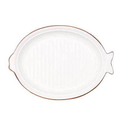 创意鱼盘家用蒸鱼盘子网红碟菜盘