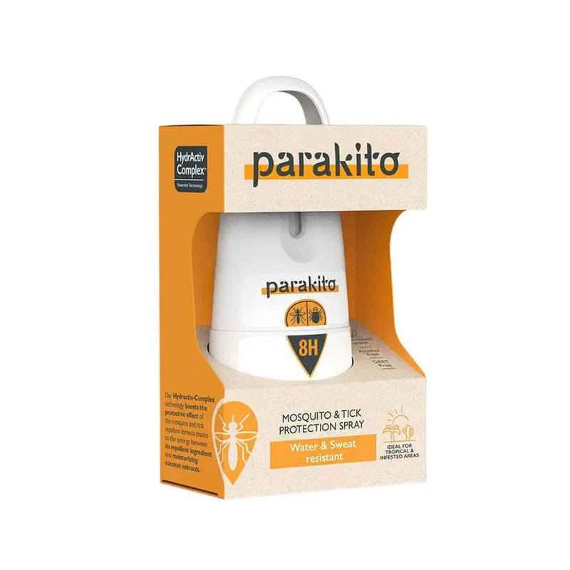 帕洛驱蚊Parakito防虫驱蚊喷雾防水防汗运动喷雾装8小时橙色75ml