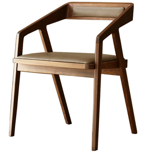 北欧实木餐椅肯尼迪总统椅会议洽谈椅简约靠背椅广岛椅咖啡店餐厅