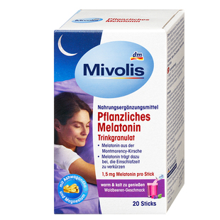 DM德国Mivolis植物褪黑素冲剂有助于缩短入睡时间镁维持神经系统