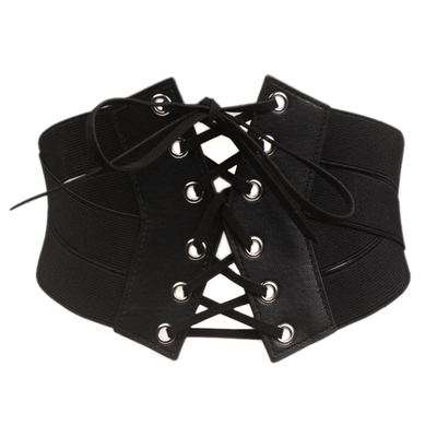 宽腰带松紧女束腰蝴蝶结时尚