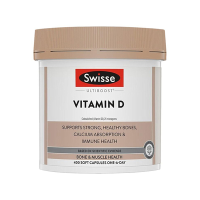 swisse维生素D3促进钙吸收保护骨骼中老年孕妇成人维他命400粒